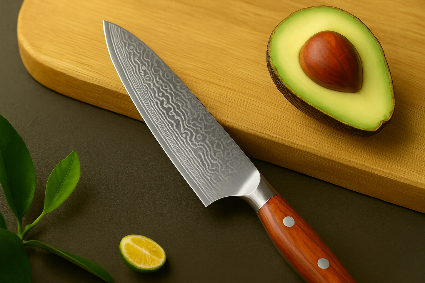 Damasharp 5 Pro - Damascus stalen keukenmes.