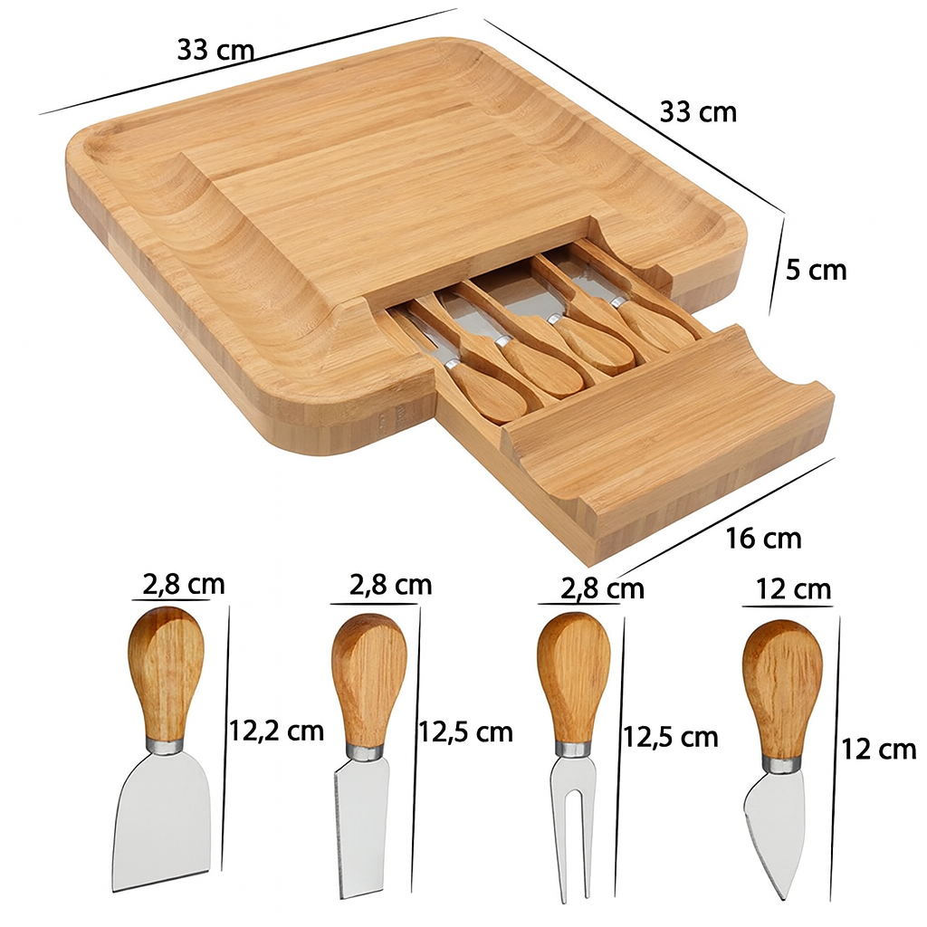 Luxe Kaasplank met Ingebouwd Messencompartiment